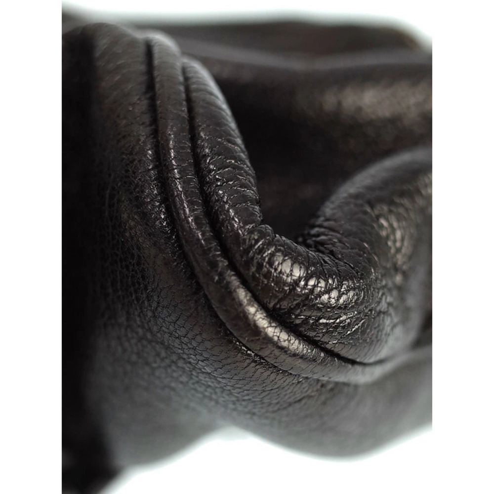 Celine One Shoulder Hobo Bag Leather Black - Picture 5 of 9